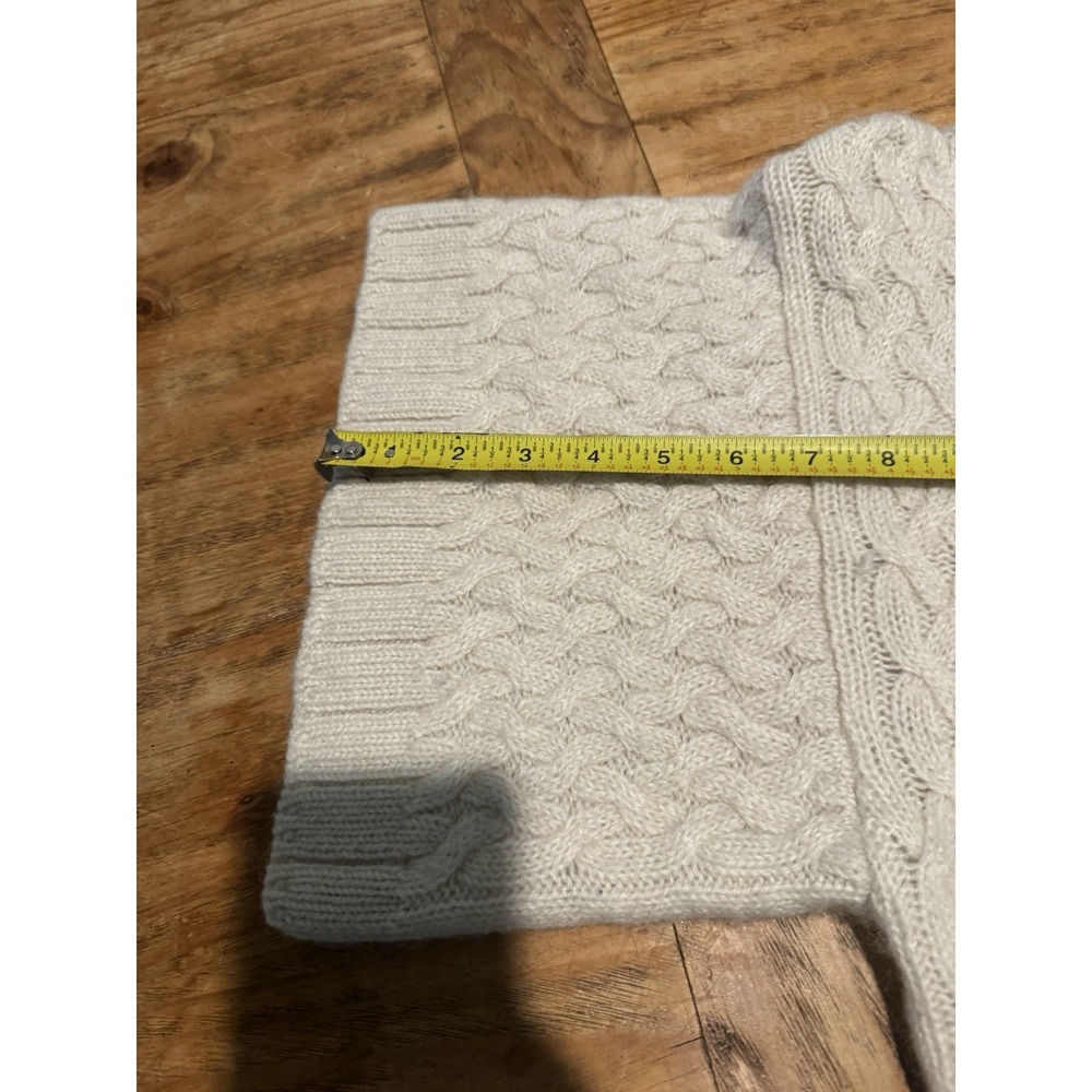 French Connection Cable Knit Cardigan Sweater Sz S Cream Alpaca Blend Button - Picture 9 of 13